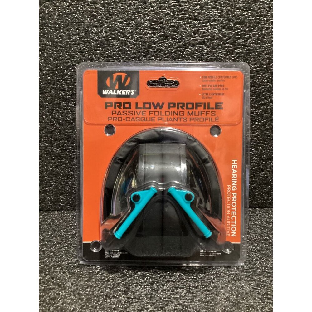 Walkers Pro Low Profile Passive Folding Muffs Hearing Protection Brand New Boxed
